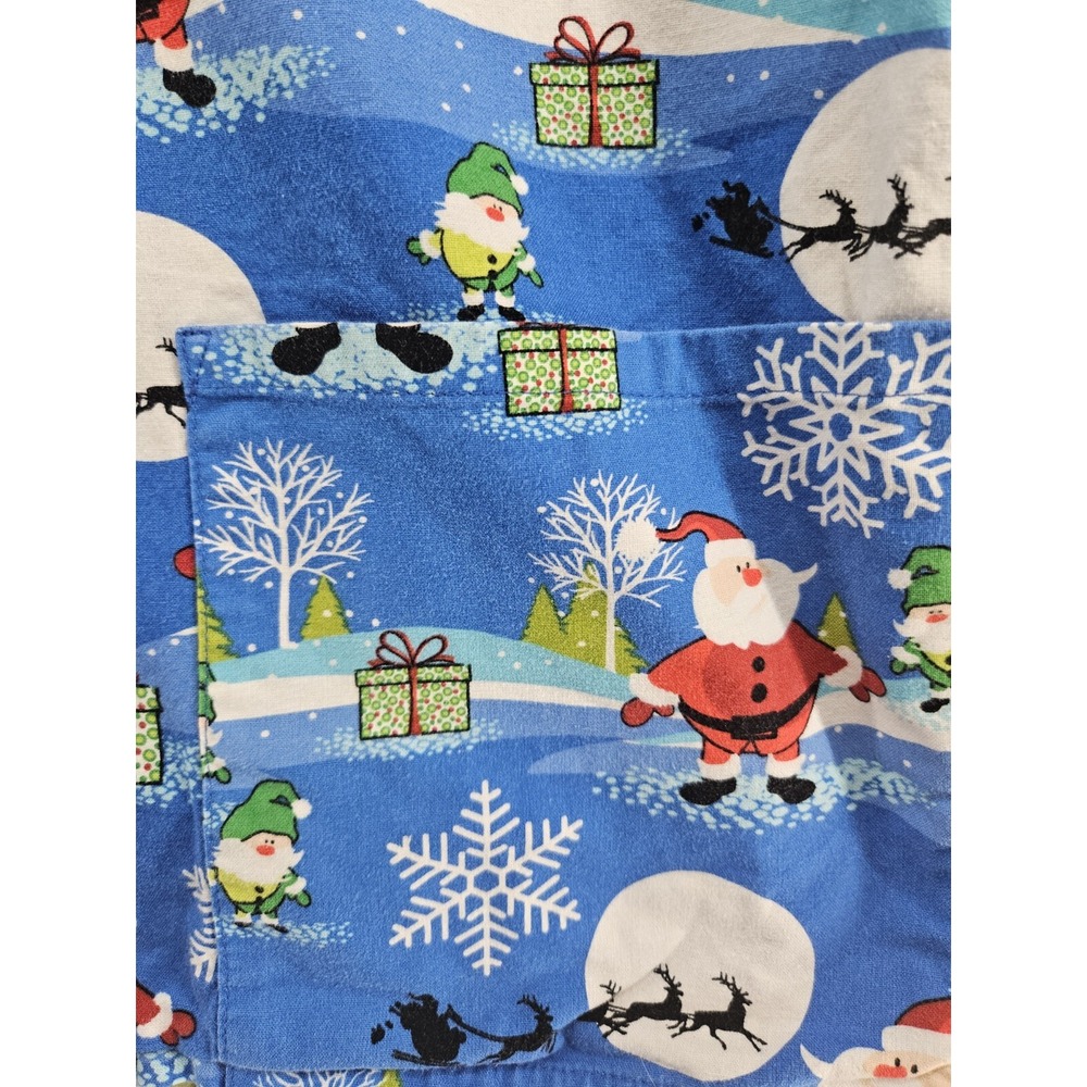 Women's Scrub Top Christmas Santa Holiday Theme XS Nurse Vet Tech